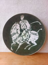   Lovas porceln fali tnyr - fekete - fehr